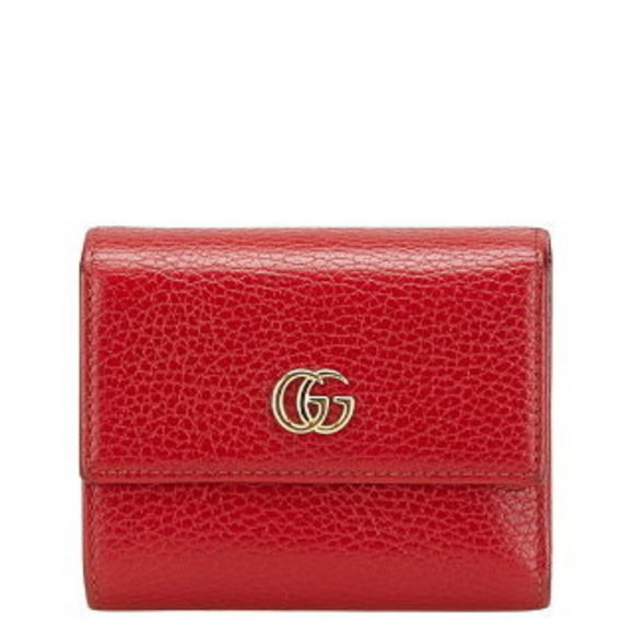Gucci GG Marmont Tri Wallet Red Leather - Picture 1 of 8